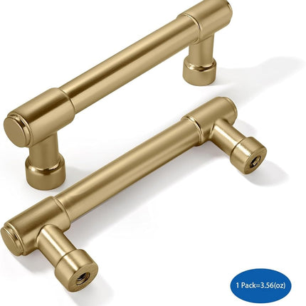 khtumeware 10 Pack Brushed Brass Cabinet Pulls 3 Inch(76MM) Hole Centers Kitchen Brushed Gold Cabinet Handles Cabinet Hardware Kitchen Handles for Cabinets Cupboard Handles Drawer Pulls