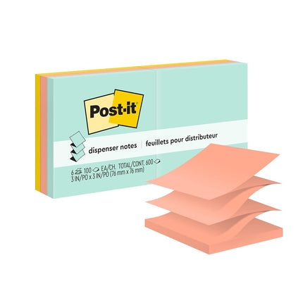 Post-it Pop-up Notes, 3 in x 3 in, Marseille Collection, 6 Pads/Pack (R330-AP)
