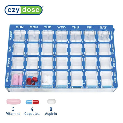 Ezy Dose Pharmadose 4-Times-A-Day Weekly (7-Day) Pill Reminder