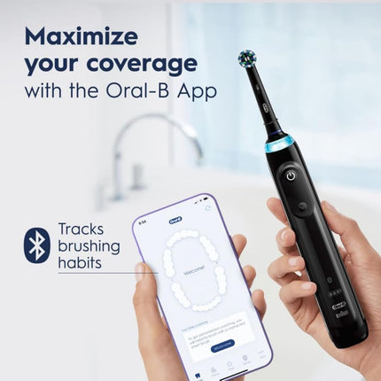 Oral-B Smart 5000 Electric Toothbrush, Black, Rechargeable Power Toothbrush with 1 Brush Head, Stand, and Travel Case