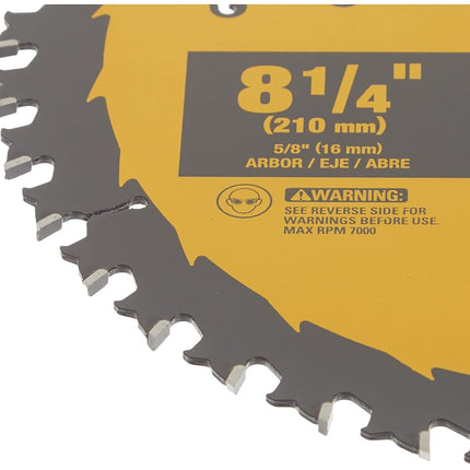 DEWALT Circular Saw Blade, 8 1/4 Inch, 40 Tooth, Cross Cutting (DWA181440)