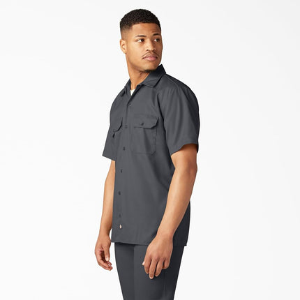 Dickies Men's Short Sleeve Work Shirt, Charcoal, Extra Large