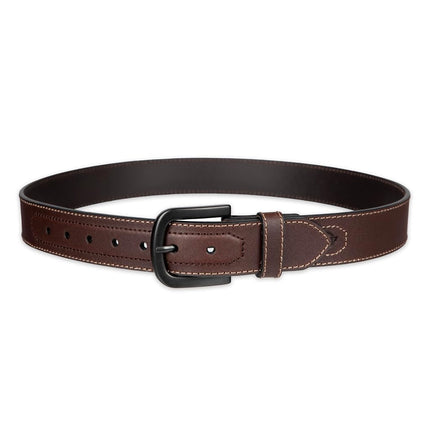 Dickies Men's Industrial Strength Leather Belt – Workwear, Durable, Reinforced, Heavyweight, Brown Heavy Stitch, Medium (34-36)