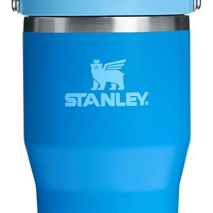 Vaso térmico Stanley IceFlow 2.0 Flip Straw con asa, 591 ml | Tapa de rosca y pajita abatible | Botella de agua a prueba de fugas | Acero inoxidable aislado | Sin BPA | Azul Celeste