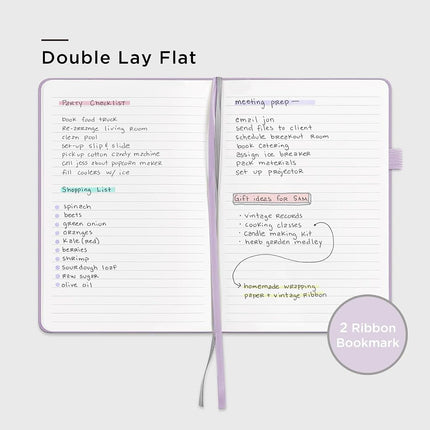 &And Per Se Lined Notebooks 3-Pack Gift Set, A5 Hardcover Journals, 160 Pages 100gsm Thick Paper, 3 Assorted Colors (Cyan, Purple & Light Green)