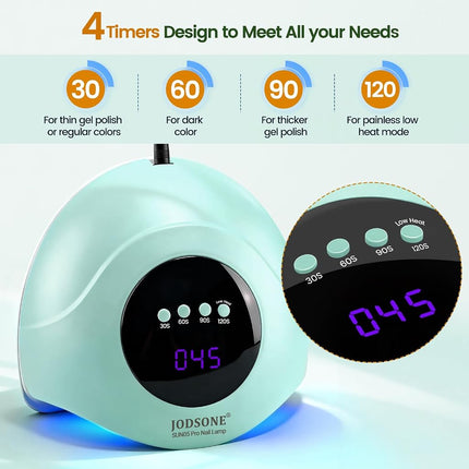 JODSONE Fast Curing U V LED Nail Dryer with 4 Timers Auto Sensor Nail Lamp Green