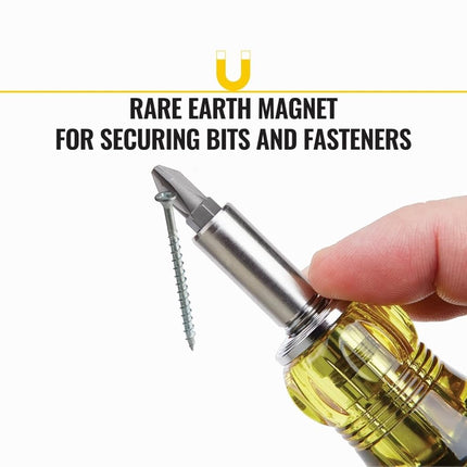 Klein Tools 32303 Multi-Bit Screwdriver/Nut Driver, Impact Rated 14-in-1 Magnetic Screwdriver Set Phillips, Slotted, Square, Combo, Torx