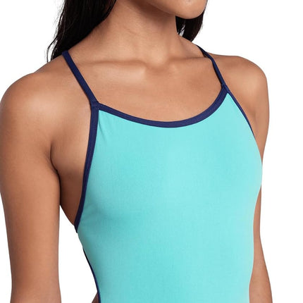 Arena Performance Women's Team Solid Lace Back Swimsuit One Piece Bathing Suit