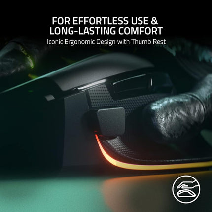 Razer Basilisk V3 - Wired Customisable Gaming Mouse (10+1 Programmable Buttons, HyperScroll Tilt Wheel, 11 Chroma RGB Lighting Zones, Optical Mouse Switches, Focus+ 26K DPI Optical Sensor) Black
