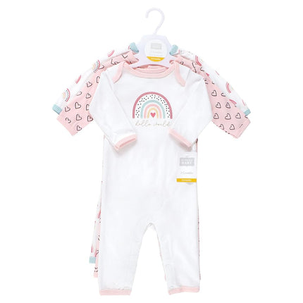 Hudson Baby baby-girls Cotton Coveralls, Modern Rainbow, 6-9 Months