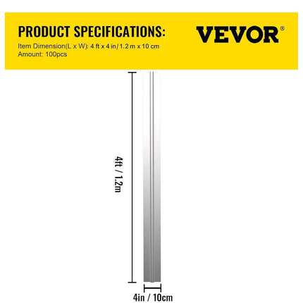 Plaques de transfert de chaleur VEVOR PEX, plaques de transfert de chaleur PEX en aluminium de 1,22 m, 100 plaques de transfert de chaleur radiante, plaques de transfert de chaleur de 1,27 cm conçues pour les tuyaux PEX