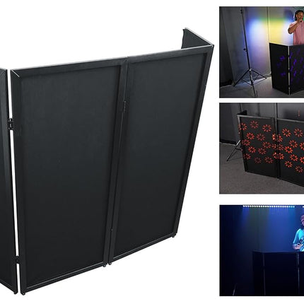 Rockville RFSSW White DJ Event Facade 80" x 44" Steel Frame Booth+Bag+Scrim