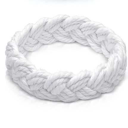 World End Imports White Cotton Sailor Knot Bracele