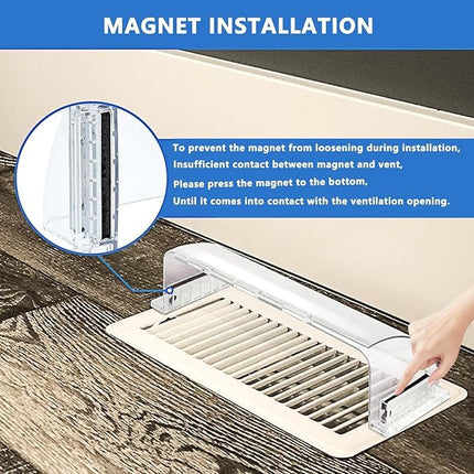 Air Vent Deflectors Adjustable Magnetic Heat and Vent Cover,9" to 15" Inches-Heavy Duty Unbreakable Plastic with Magnet Secure Design ，for Vent Covers for Home Floor，Sidewal，Ceiling Registers,2 Pack…