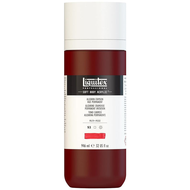 Liquitex Professional Soft Body Acrylic Paint 32-oz bottle, Alizarin Crimson Hue Permanent