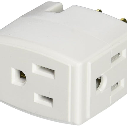 Leviton 15 Amp, 125 Volt, Triple Cube Grounding Adapter, 692-W, White