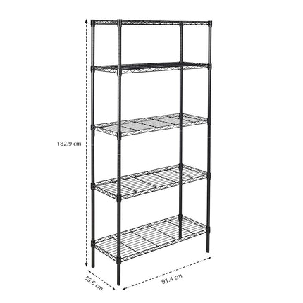 AmazonBasics 5-Shelf Shelving Unit - Black