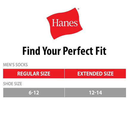 Hanes Men's Big & Tall Comfort Top Crew Socks (6 Pair Pack), White