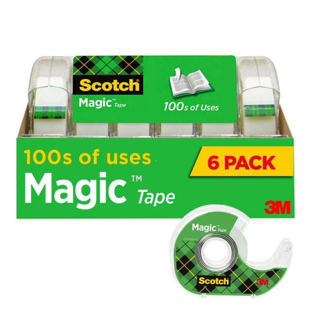 Scotch Magic Tape, 6 Rolls with Dispensers, Great 