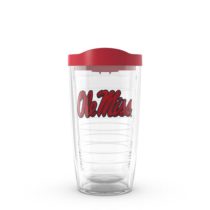 Tervis 1056682 Mississippi University Emblem Individual Tumbler with Red lid, 16 oz, Clear