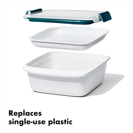 OXO Prep & Go Salad Container, 1.5 Litre / 6.3 Cups, 34 x 20 x 23 cm White