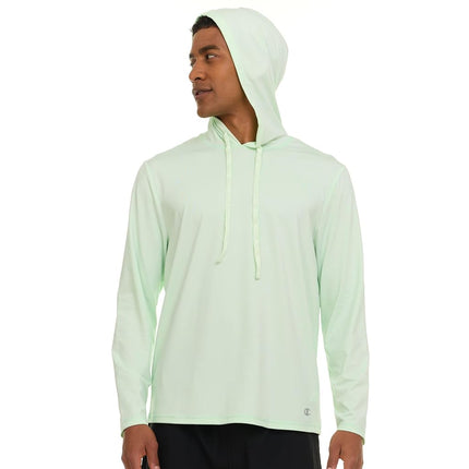 Champion Men's Sun Hoodie, Long Sleeve UPF 50+ Rash Guard Fishing Sun Shirt, Green, Large