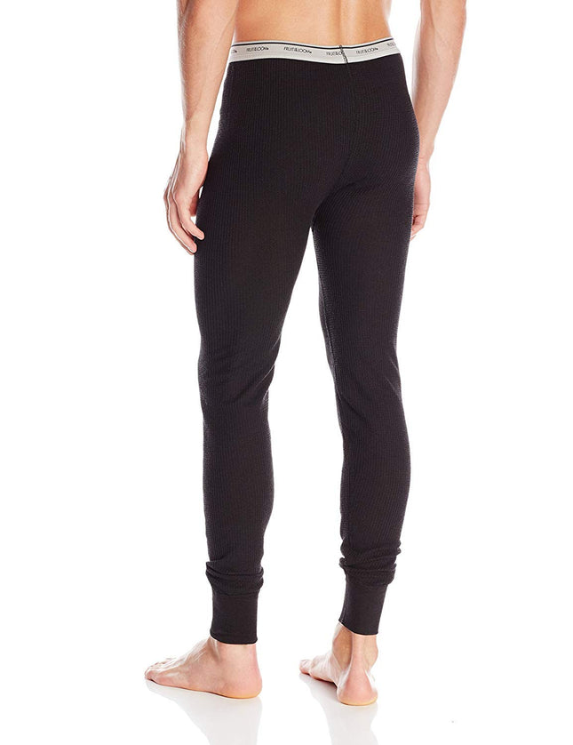 Fruit of the Loom Calzoncillos térmicos de gofre de peso medio clásicos para hombre (1 y 2 unidades) Capa base inferior - Negro - L