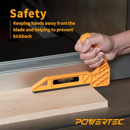 POWERTEC 71452 Poussoir en plastique en L | Outils de poussée en L de luxe pour le travail du bois (brevet en instance)