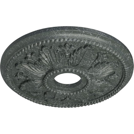 18 1/8"OD x 3 1/2"ID x 2 3/4"P Edinburgh Ceiling Medallion (Fits Canopies up to 5 1/8"), Hand-Painted Athenian Green Crackle