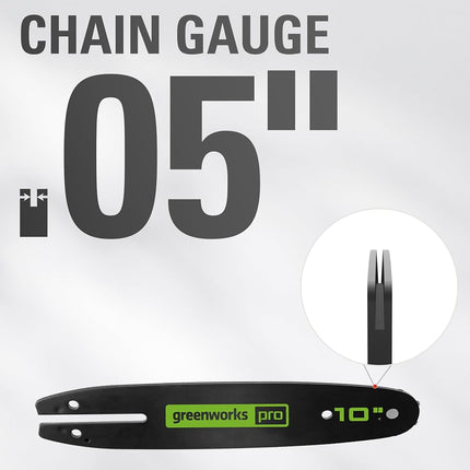Greenworks 10" Replacement Pole Saw Bar and Chain Combo-1/4'' Pitch