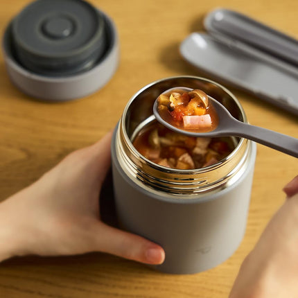 Zojiri SW-LA30-HM Soup Jar, 10.1 fl oz (300 ml), Soup Bowl Size, Delicious Hot & Cold Retention, Dishwasher Safe, Easy to Clean, Seamless Lunch, Wide Mouth, Cloud Gray