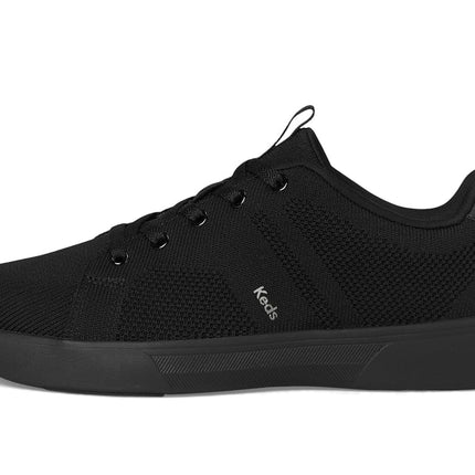 Keds Women's Blisswalk Lace-up Sneaker, Black/Black Knit, 8.5