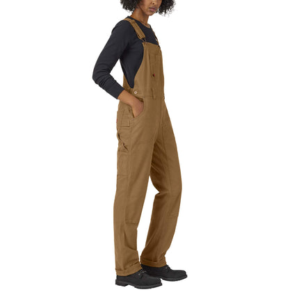 Dickies womens Double Front Bib Overall, Mushroom, XL