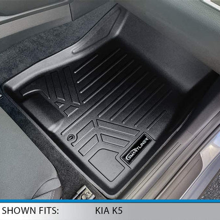 SMARTLINER Tapis de sol et tapis de coffre sur mesure noirs compatibles avec Kia K5 2021-2022 (modèles AWD uniquement)