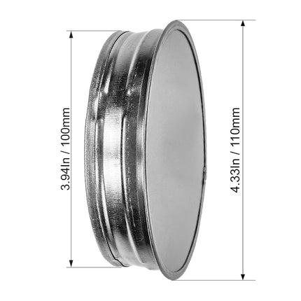 ECOPRO VENT 4” Inch Duct End Cap - Galvanized Steel Round Vent Cover for Outdoor and Indoor Use – Pipe Cover – Steel Plug for Dryer Ducts and Pipes – End Cap for HVAC Systems