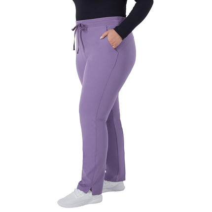 Hanes Womens Comfort Fit Scrub Pants, Moisture-Wicking Healthcare Scrubs for Women, 3 Pockets, Soft Plum, Large