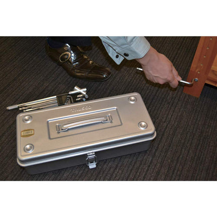 TRUSCO T-350SV Trunk Tool Box, 14.7 x 6.4 x 4.0 inches (373 x 163 x 102 mm), Silver