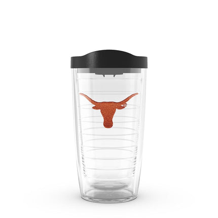 Tervis Texas University Longhorn Emblem Individual Tumbler with Black Lid, 16 oz, Clear