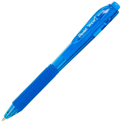 Pentel BK440 Retractable Ballpoint Pen and Ergonomic Triangular Grip Zone Pack of 12 Light Blue