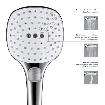 Hansgrohe 4528820 Raindance Select E120 Low Flow 2.0 GPM Hand Shower, Brushed Nickel