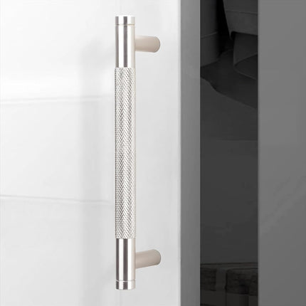 POVEFONK 10 Pack 6-5/16 inch(160mm) Brushed Satin Nickel Kitchen Cabinet Handles Knurled Cabinet Pulls Drawer Pulls Kitchen Hardware