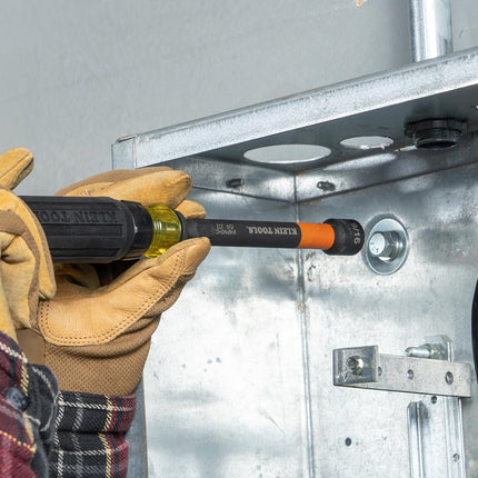 Klein Tools 916PNDC 9/16-Inch Magnetic Color-Coded Power Nut Setter, SAE, Impact-Rated Hex Nut Driver with 5-Inch Extended Reach Shaft