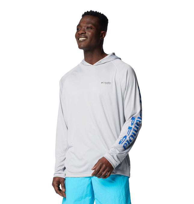 Columbia Mens Terminal Tackle Hoodie, Cool Grey/Vi