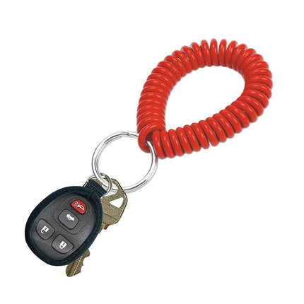 Lucky Line Lot de 5 bracelets en spirale rouges avec porte-clés en acier, extensibles jusqu'à 30,5 cm (4107005)