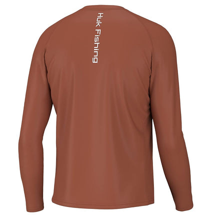 HUK Men's Standard Pursuit Vented Long Sleeve, 30 UPF Fishing Shirt, Baked Clay, Large