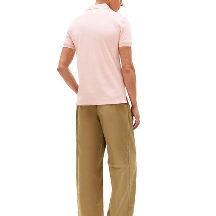 Tommy Hilfiger Men's Short Sleeve Polo Shirts in Slim Fit with Stretch and Organic Pique Cotton, Pale Pink Mottled, XL