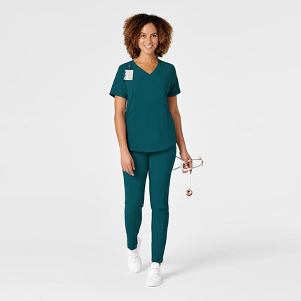 WonderWink Renew Women's V-Neck Scrub Top, Caribbean, Medium