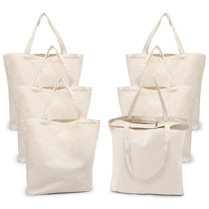 Segarty 6 Pack Canvas Tote Bags with Zipper, 16x15