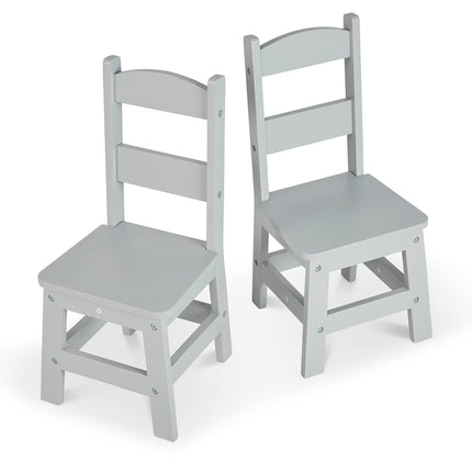Melissa & Doug Wooden Chairs, Set of 2 - Gray Furn