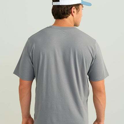 T-shirt performant à manches courtes HUK pour homme, T-shirt de pêche à logo empilé-Night Owl, Très Grand